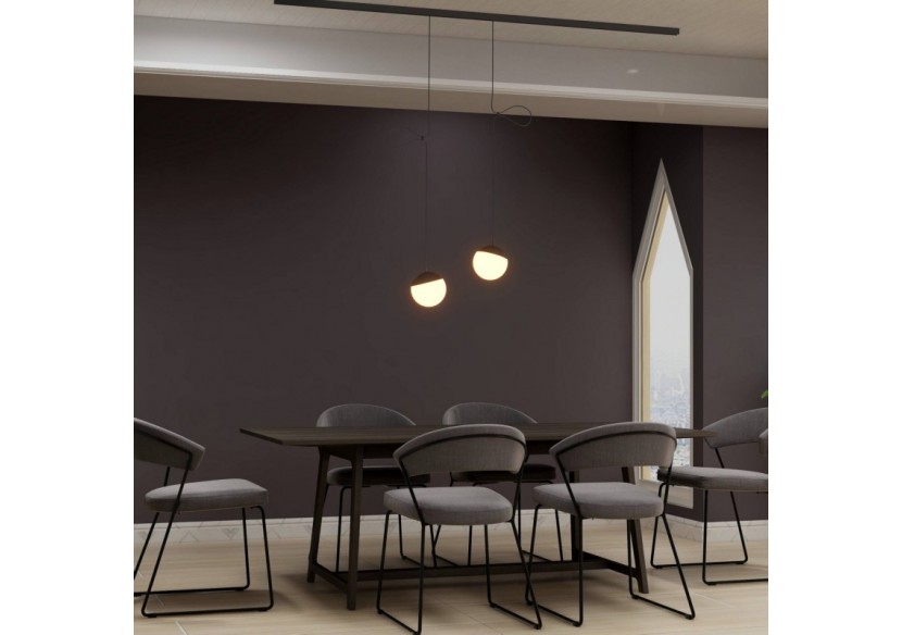 Suspension boule LED sur rail magnétique 48V-6W-2700K-IRC90-Noir - LCM-6W-BC-N - Barcelona LED