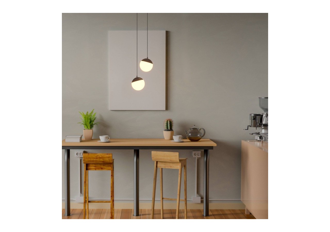 Suspension boule LED sur rail magnétique 48V-6W-2700K-IRC90-Noir - LCM-6W-BC-N - Barcelona LED