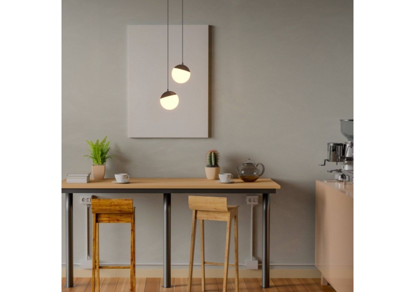 Suspension boule LED sur rail magnétique 48V-6W-2700K-IRC90-Noir - LCM-6W-BC-N - Barcelona LED