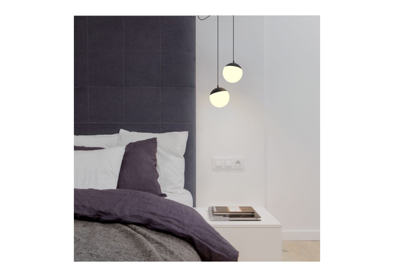 Suspension boule LED sur rail magnétique 48V-6W-2700K-IRC90-Noir - LCM-6W-BC-N - Barcelona LED