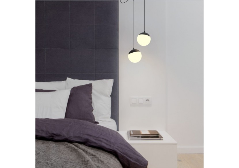 Suspension boule LED sur rail magnétique 48V-6W-2700K-IRC90-Noir - LCM-6W-BC-N - Barcelona LED