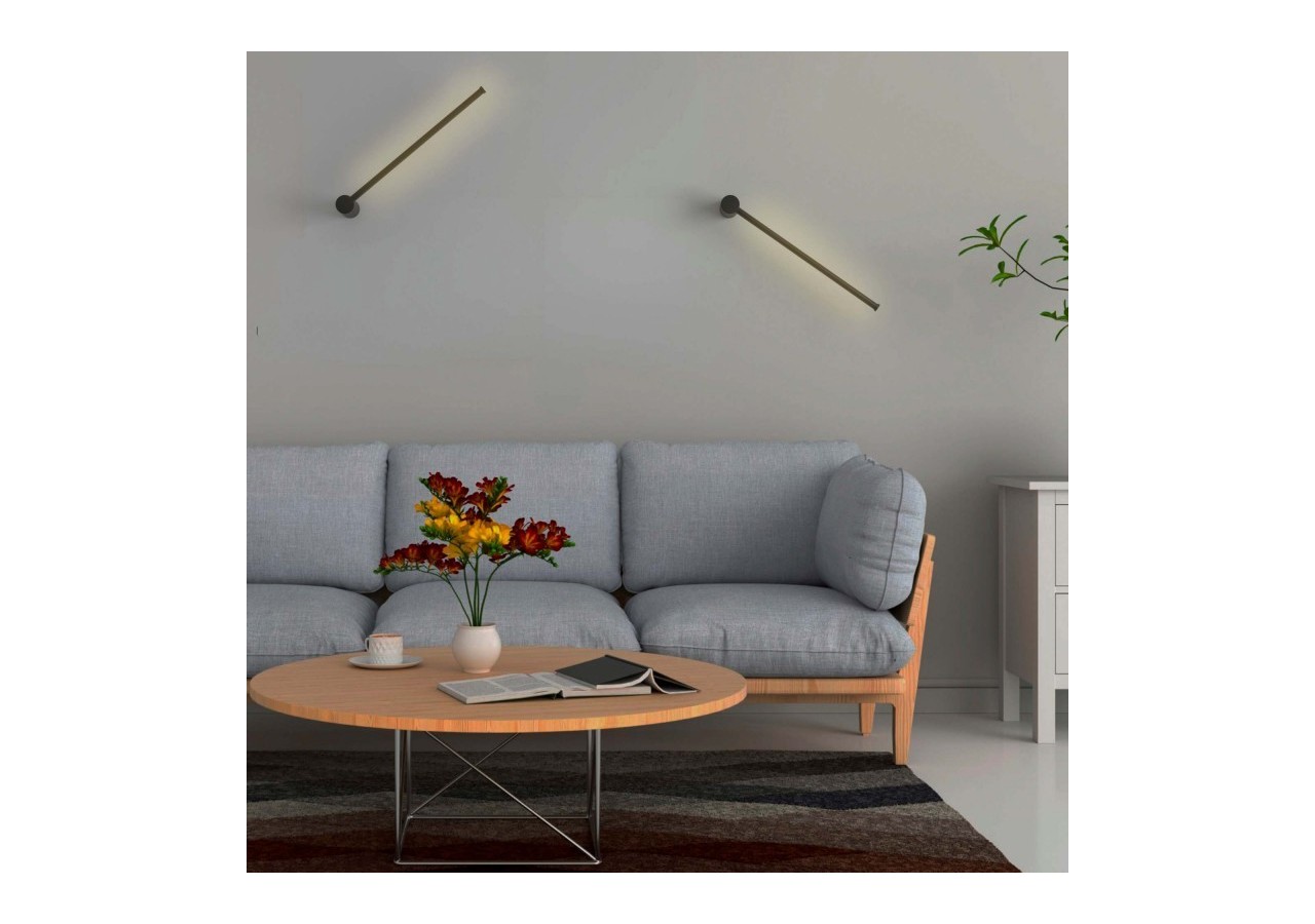 Applique murale linéaire minimaliste "KENDA-R" 10W-Rotation 360 degrés-Blanc chaud - L3068-R-N - Barcelona LED