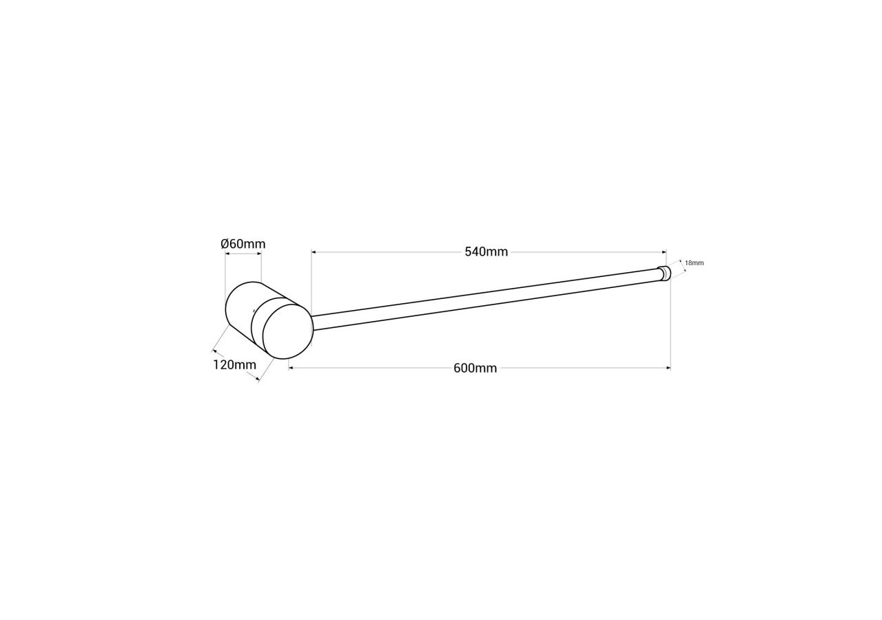 Applique murale linéaire minimaliste "KENDA-R" 10W-Rotation 360 degrés-Blanc chaud - L3068-R-N - Barcelona LED