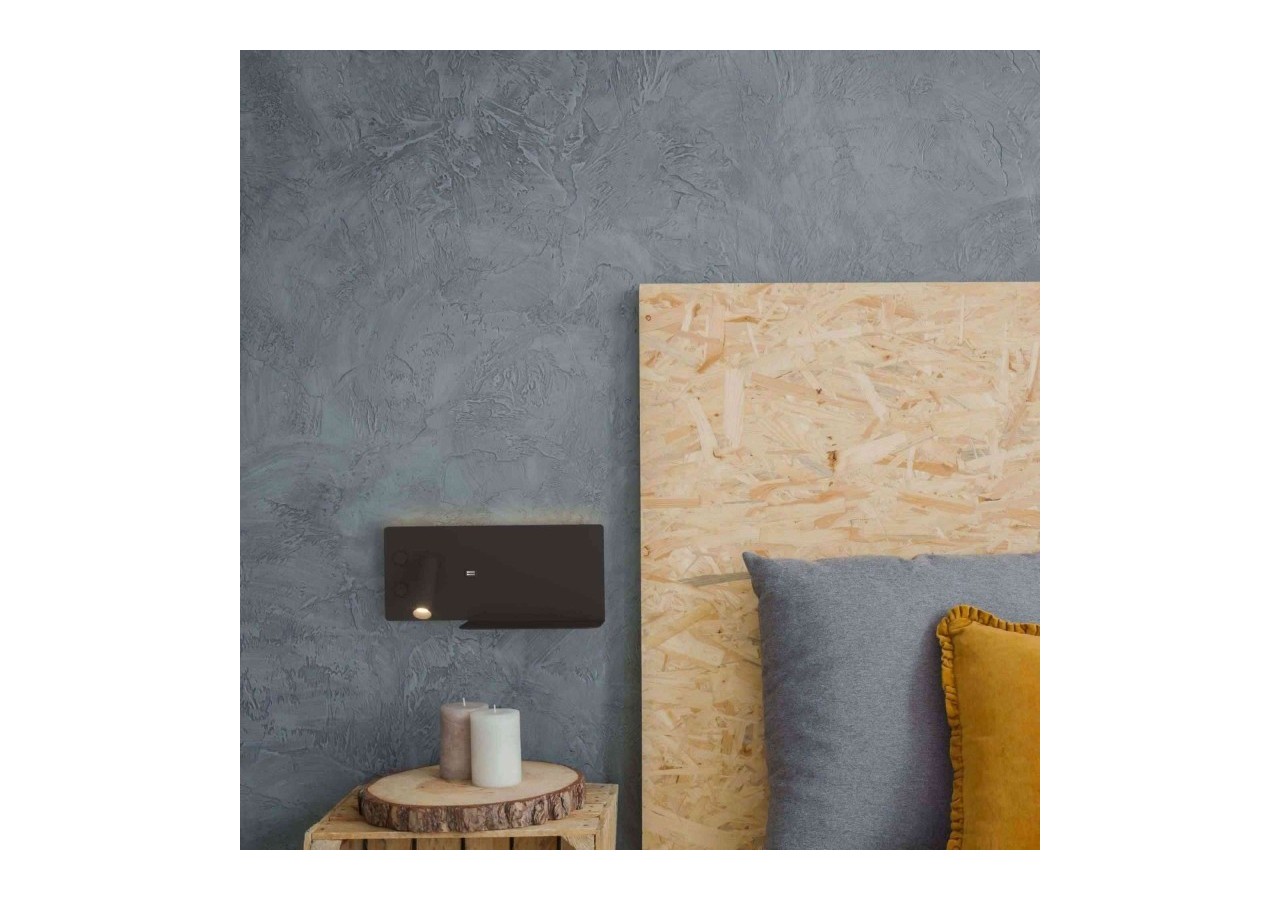 Applique de lecture avec port USB "Kerta"-Double éclairage-3W+7W - LN1512-N-USB - Barcelona LED