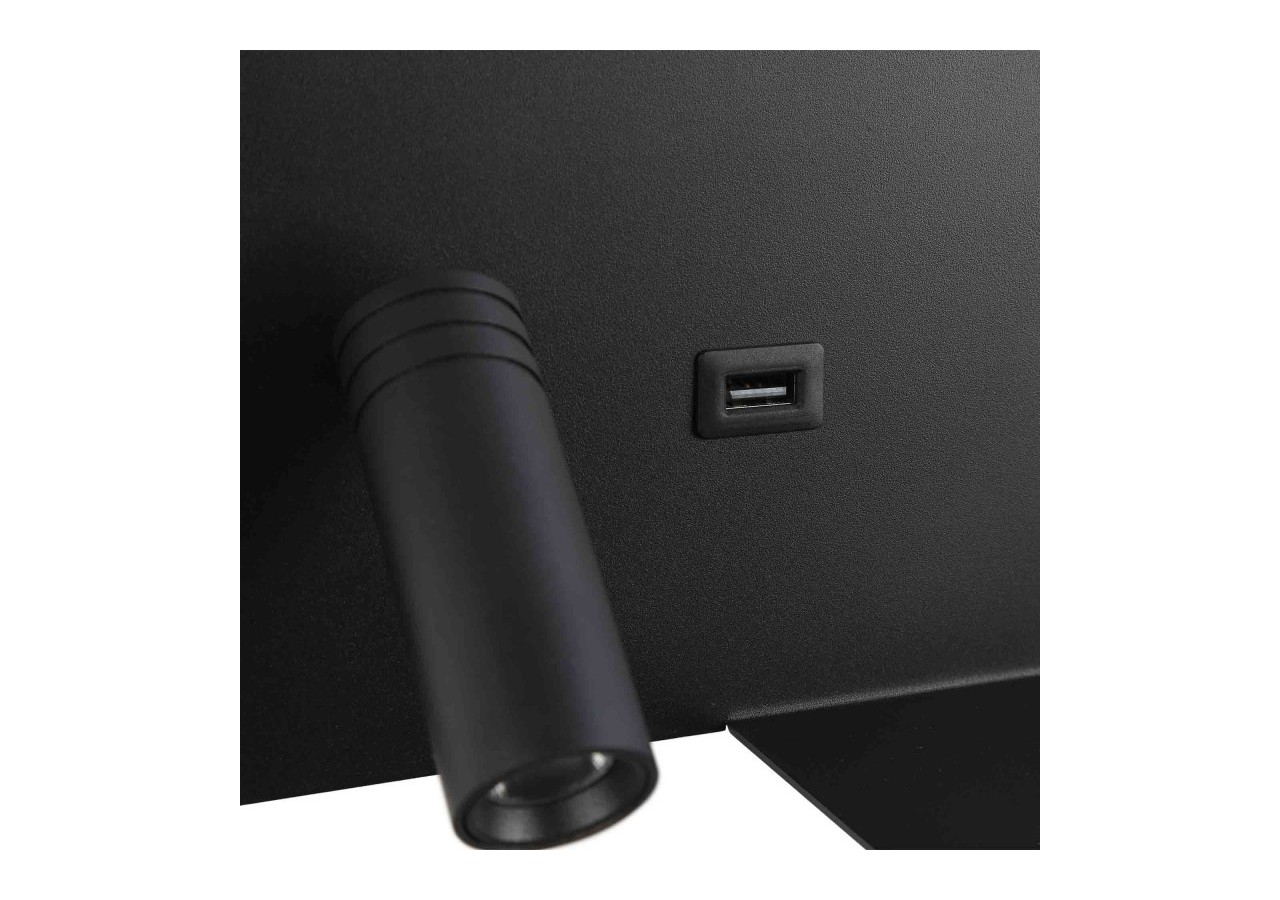 Applique de lecture avec port USB "Kerta"-Double éclairage-3W+7W - LN1512-N-USB - Barcelona LED