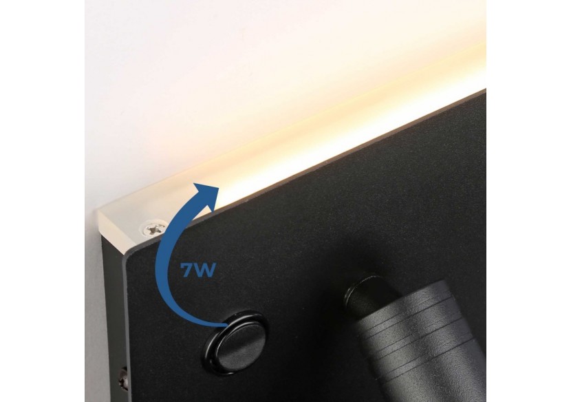 Applique de lecture avec port USB "Kerta"-Double éclairage-3W+7W - LN1512-N-USB - Barcelona LED