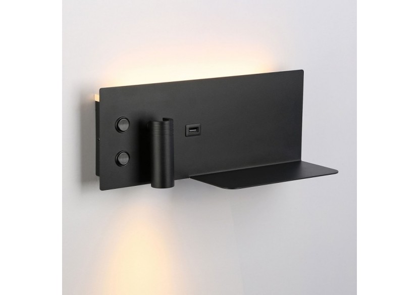 Applique de lecture avec port USB "Kerta"-Double éclairage-3W+7W - LN1512-N-USB - Barcelona LED