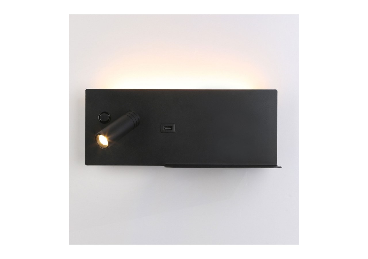 Applique de lecture avec port USB "Kerta"-Double éclairage-3W+7W - LN1512-N-USB - Barcelona LED