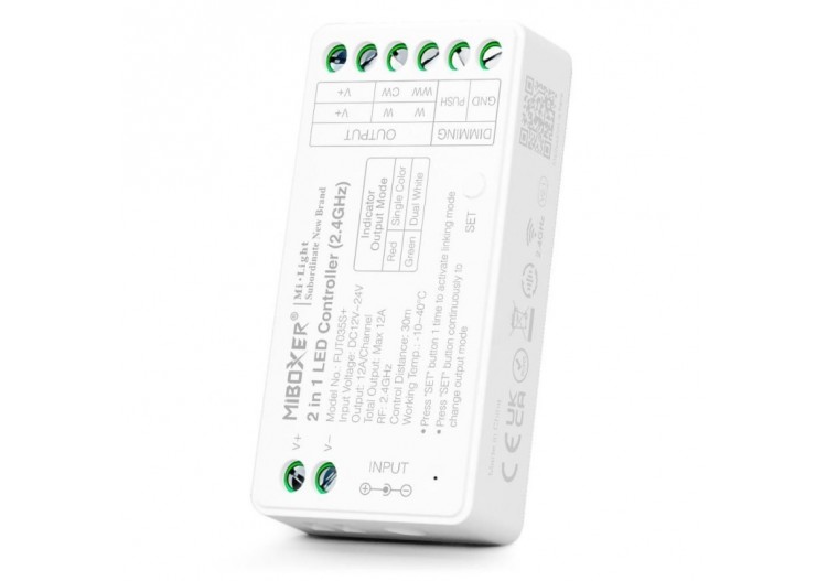Contrôleur ruban LED 2 en 1-Monochrome et CCT-12/24V DC-2.4G-MiBoxer-FUT035S+ - FUT035S+ - Barcelona LED