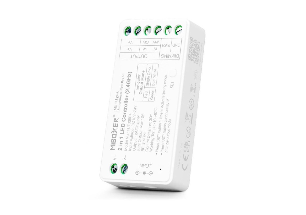 Contrôleur ruban LED 2 en 1-Monochrome et CCT-12/24V DC-2.4G-MiBoxer-FUT035S+ - FUT035S+ - Barcelona LED
