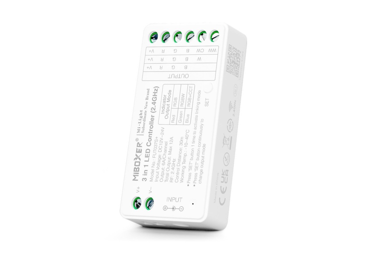 Contrôleur ruban LED 3 en 1 RGB-RGBW-RGB+CCT-12/24V DC-2.4G-MiBoxer-FUT037S+ - FUT037S+ - Barcelona LED