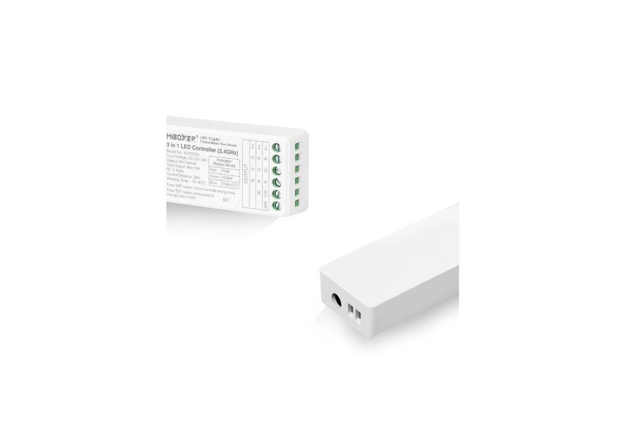 Contrôleur ruban LED 3 en 1 RGB-RGBW-RGB+CCT-12/24V DC-2.4G-MiBoxer-FUT037S+ - FUT037S+ - Barcelona LED