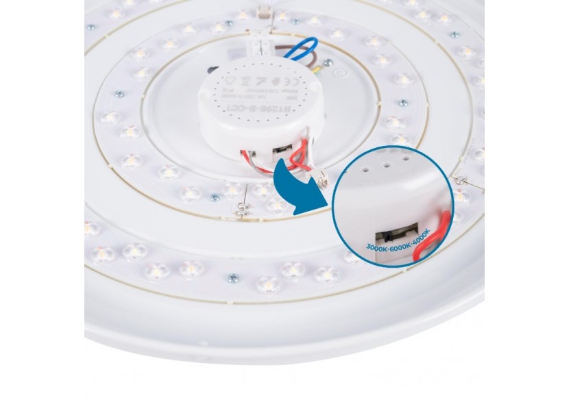 Plafonnier LED rond CCT en saillie 30W-diamètre 40cm-2000lm-IP20 - B1298-B-CCT - Barcelona LED