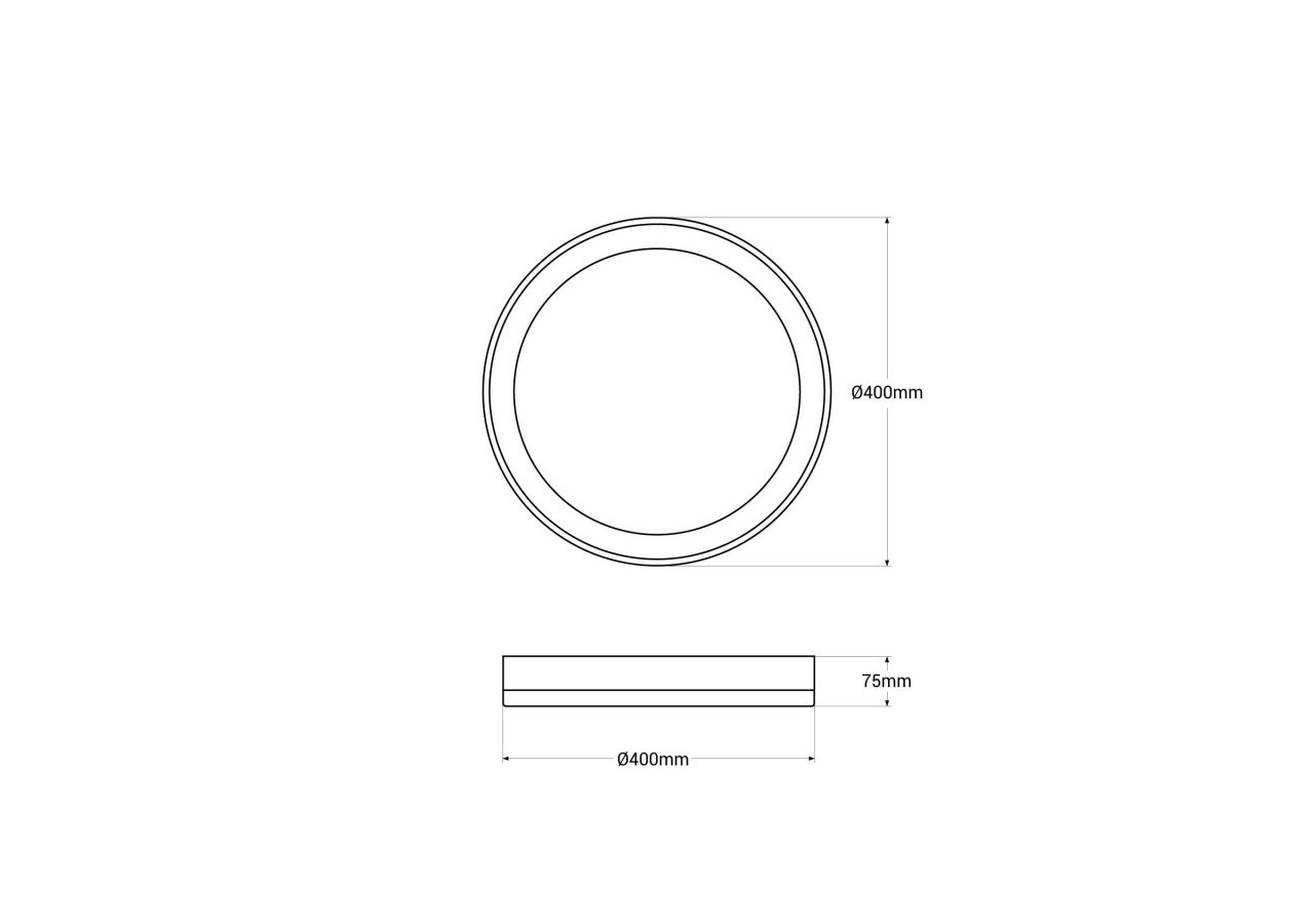 Plafonnier LED rond CCT en saillie 30W-diamètre 40cm-2000lm-IP20 - B1298-B-CCT - Barcelona LED