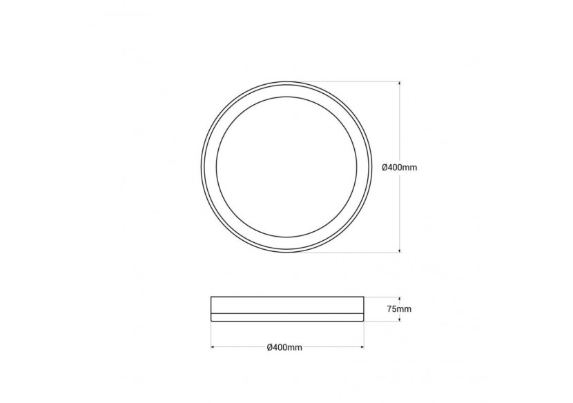 Plafonnier LED rond CCT en saillie 30W-diamètre 40cm-2000lm-IP20 - B1298-B-CCT - Barcelona LED