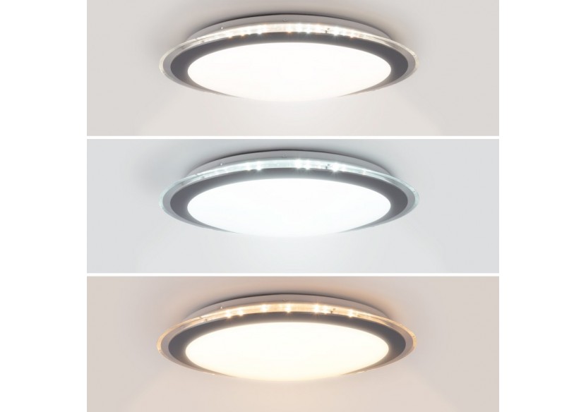 Plafonnier LED rond CCT en saillie 30W-diamètre 43cm-2000lm-IP20 - B1297-B-CR-CCT - Barcelona LED