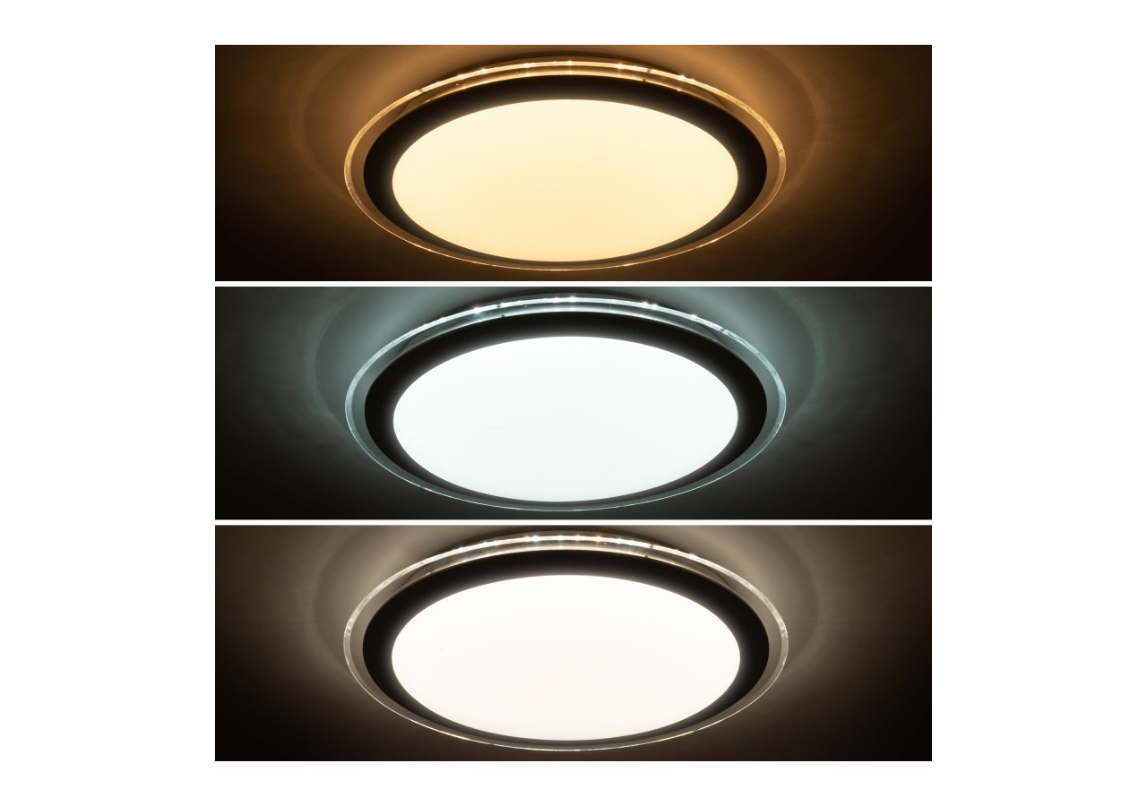 Plafonnier LED rond CCT en saillie 30W-diamètre 43cm-2000lm-IP20 - B1297-B-CR-CCT - Barcelona LED