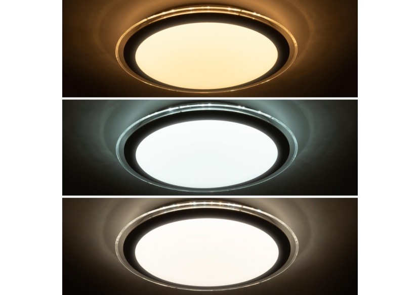 Plafonnier LED rond CCT en saillie 30W-diamètre 43cm-2000lm-IP20 - B1297-B-CR-CCT - Barcelona LED