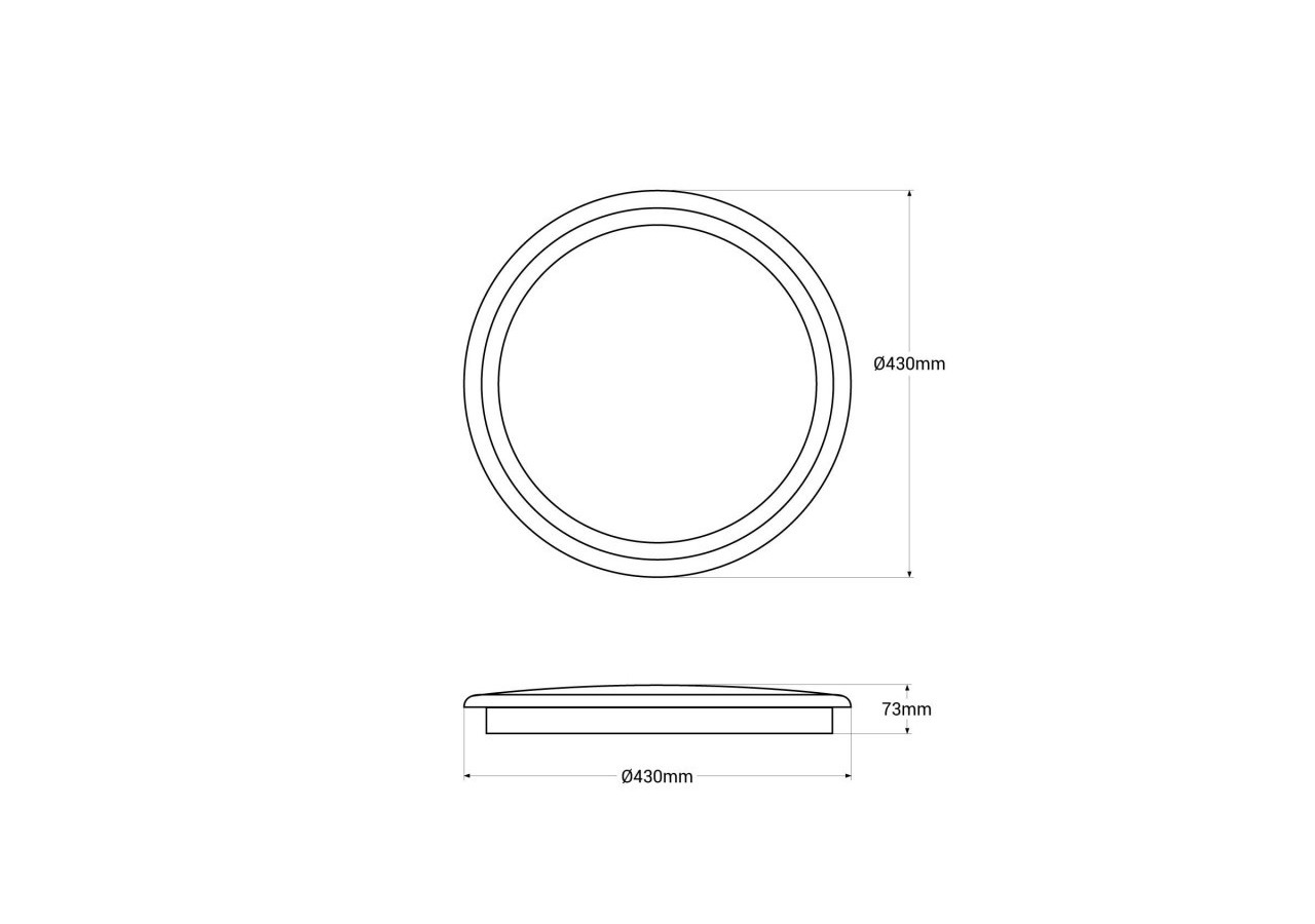 Plafonnier LED rond CCT en saillie 30W-diamètre 43cm-2000lm-IP20 - B1297-B-CR-CCT - Barcelona LED