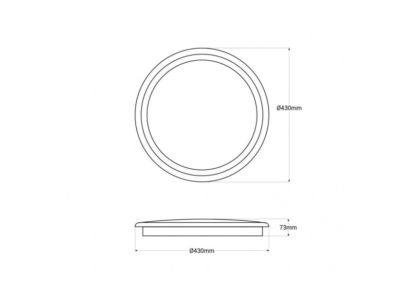 Plafonnier LED rond CCT en saillie 30W-diamètre 43cm-2000lm-IP20 - B1297-B-CR-CCT - Barcelona LED