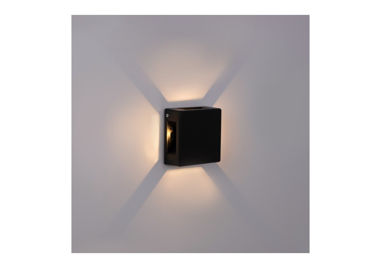 Applique murale d'extérieur LED carrée "Square 4"-6W-IP54-Éclairage sur 4 faisceaux lumineux - LN1580-N - Barcelona LED