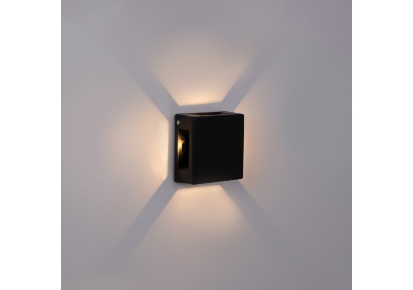 Applique murale d'extérieur LED carrée "Square 4"-6W-IP54-Éclairage sur 4 faisceaux lumineux - LN1580-N - Barcelona LED Applique murale d'extérieur LED carrée "Square 4"-6W-IP54-Éclairage sur 4 faisceaux lumineux - LN1580-N - Barcelona LED
