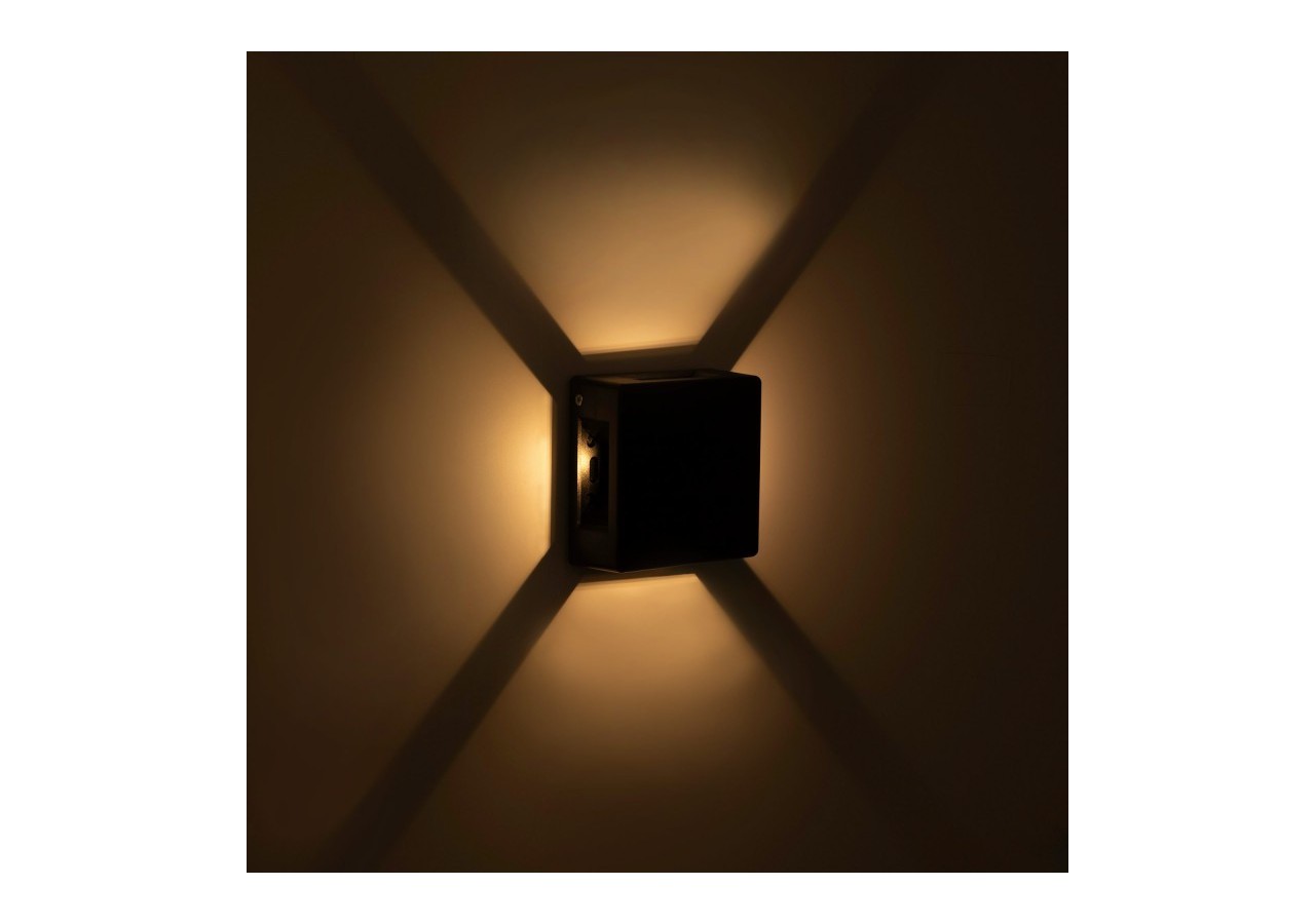 Applique murale d'extérieur LED carrée "Square 4"-6W-IP54-Éclairage sur 4 faisceaux lumineux - LN1580-N - Barcelona LED