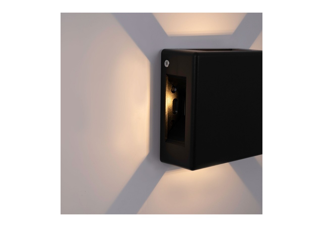 Applique murale d'extérieur LED carrée "Square 4"-6W-IP54-Éclairage sur 4 faisceaux lumineux - LN1580-N - Barcelona LED