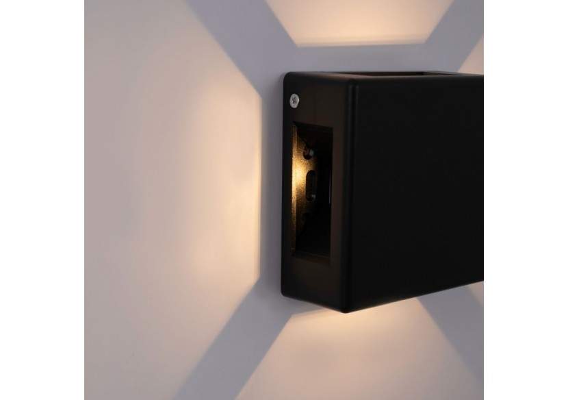 Applique murale d'extérieur LED carrée "Square 4"-6W-IP54-Éclairage sur 4 faisceaux lumineux - LN1580-N - Barcelona LED Applique murale d'extérieur LED carrée "Square 4"-6W-IP54-Éclairage sur 4 faisceaux lumineux - LN1580-N - Barcelona LED