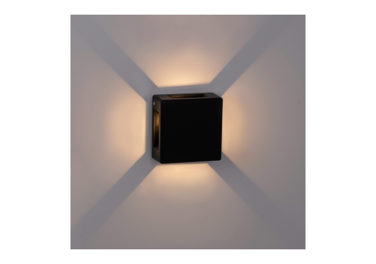 Applique murale d'extérieur LED carrée "Square 4"-6W-IP54-Éclairage sur 4 faisceaux lumineux - LN1580-N - Barcelona LED