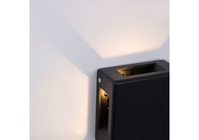 Applique murale d'extérieur LED carrée "Square 4"-6W-IP54-Éclairage sur 4 faisceaux lumineux - LN1580-N - Barcelona LED Applique murale d'extérieur LED carrée "Square 4"-6W-IP54-Éclairage sur 4 faisceaux lumineux - LN1580-N - Barcelona LED