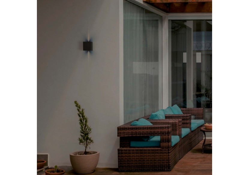 Applique murale d'extérieur LED carrée "Karen 2"-3W-IP54-Éclairage double faisceaux lumineux - LN1583-N - Barcelona LED