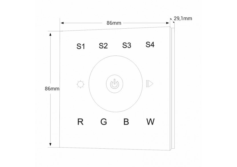 Télécommande murale "Sunricher"-1 zone-RGBW-Perfect RF - SR-2820B(AC) - Barcelona LED