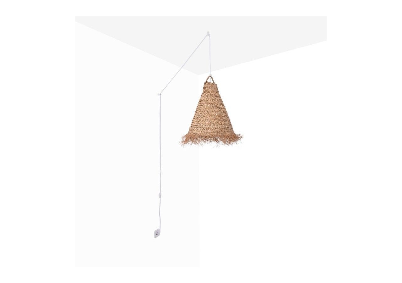 Suspension en fibre naturelle "NAM XL" avec interrupteur et prise - K189-C-B - Barcelona LED