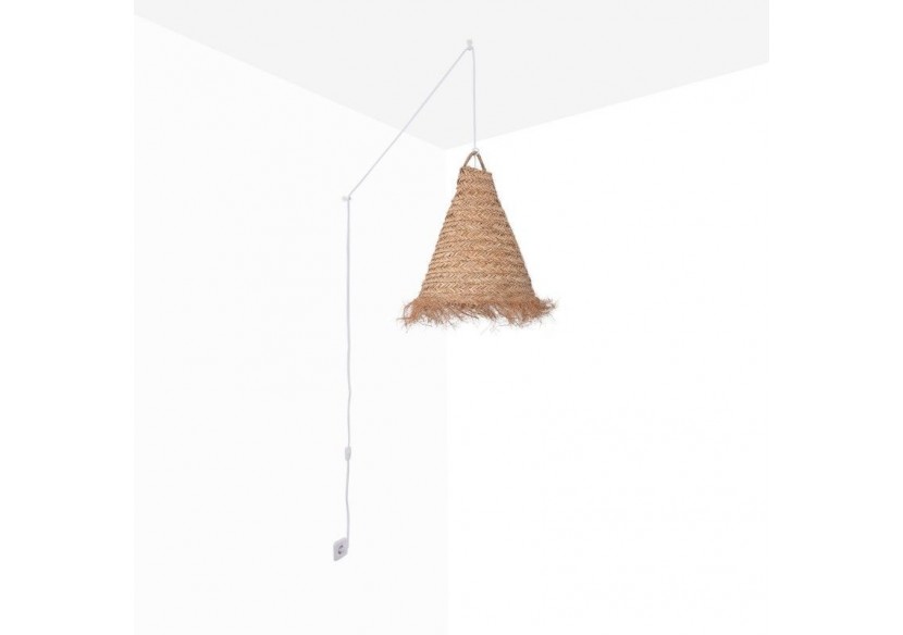 Suspension en fibre naturelle "NAM XL" avec interrupteur et prise - K189-C-B - Barcelona LED