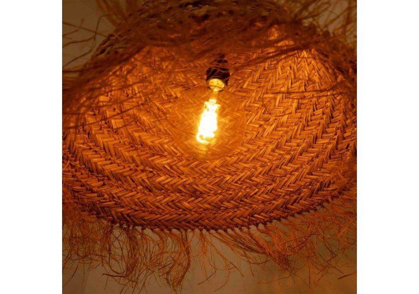 Suspension en fibre naturelle "NAM XL" avec interrupteur et prise - K189-C-B - Barcelona LED