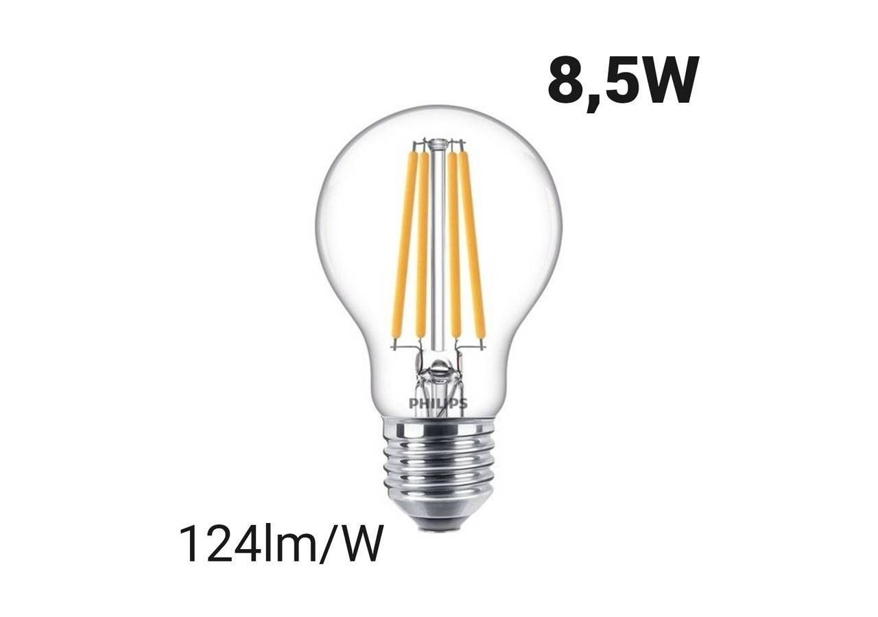 Ampoule LED à filament PHILIPS E27 A60-8,5W-4000K - 70424700 - Barcelona LED