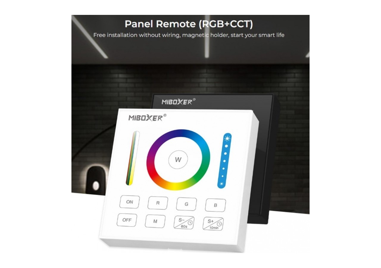 Télécommande murale RGB+CCT-1 zone-Noir-Mi-Light - B0B-RGBCCT - Barcelona LED