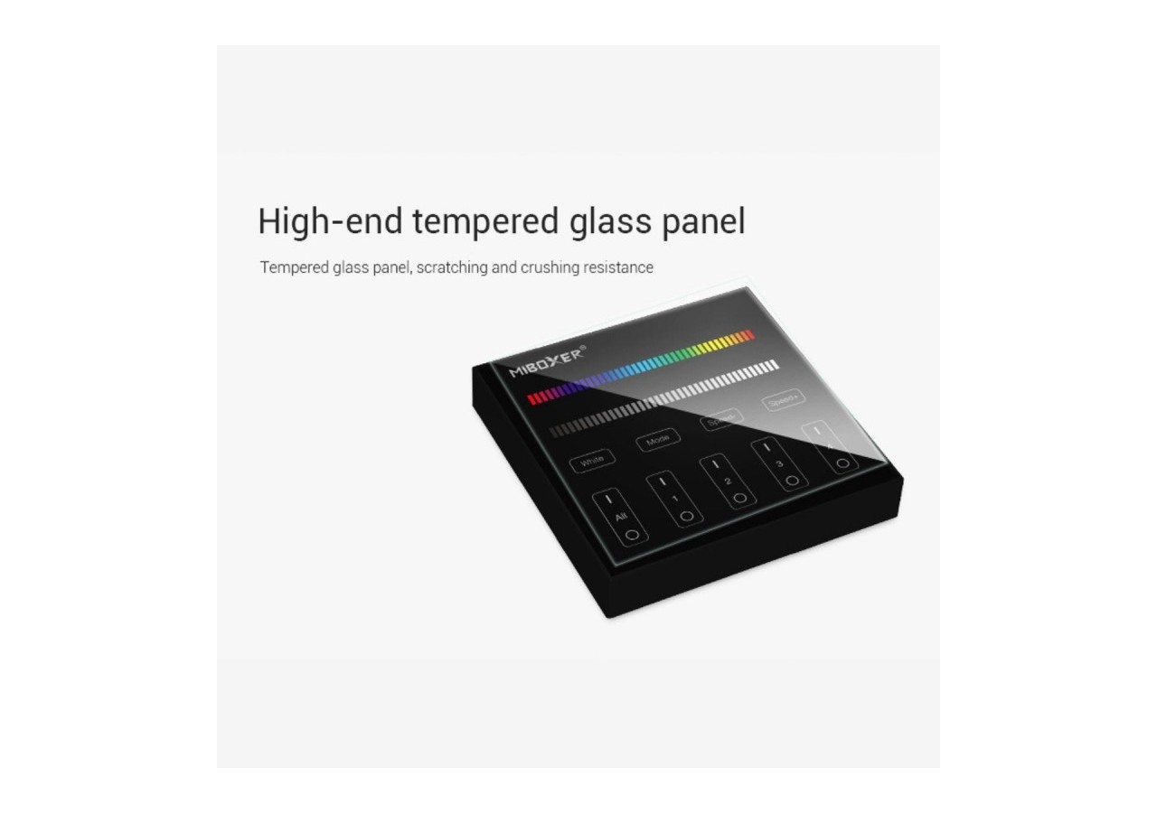 Télécommande murale RGB et RGBW-4 zones-Noir-Mi-Light - B3B-RGBW - Barcelona LED