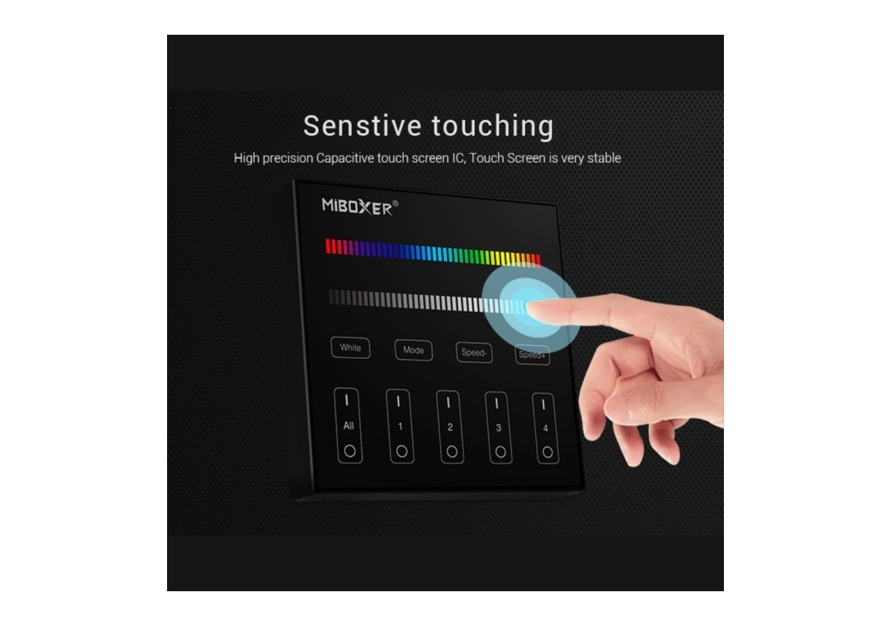 Télécommande murale RGB et RGBW-4 zones-Noir-Mi-Light - B3B-RGBW - Barcelona LED