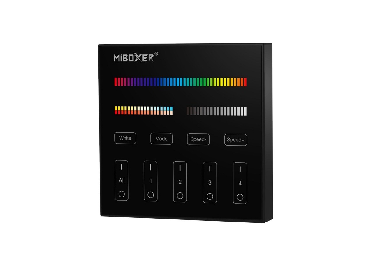 Télécommande murale RGB + CTT-4 zones-Noir-Mi-Light - B4B-RGBCCT - Barcelona LED