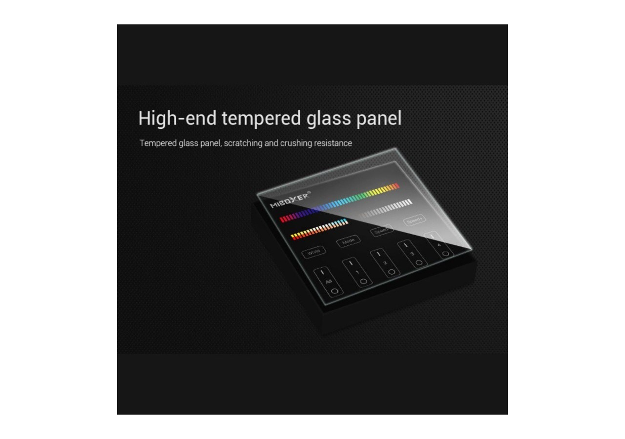 Télécommande murale RGB + CTT-4 zones-Noir-Mi-Light - B4B-RGBCCT - Barcelona LED