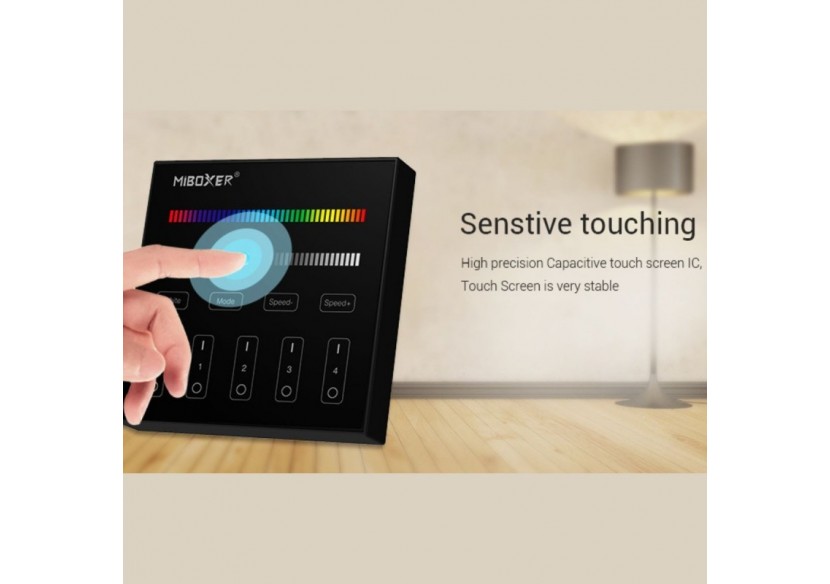 Télécommande murale RGB + CTT-4 zones-Noir-Mi-Light - B4B-RGBCCT - Barcelona LED