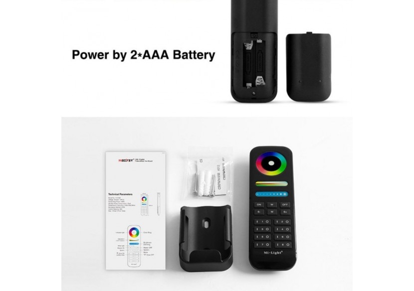 Télécommande LED RGB + CCT-8 Zones-NOIR-FUT089B-Mi-Light - FUT089B - Barcelona LED