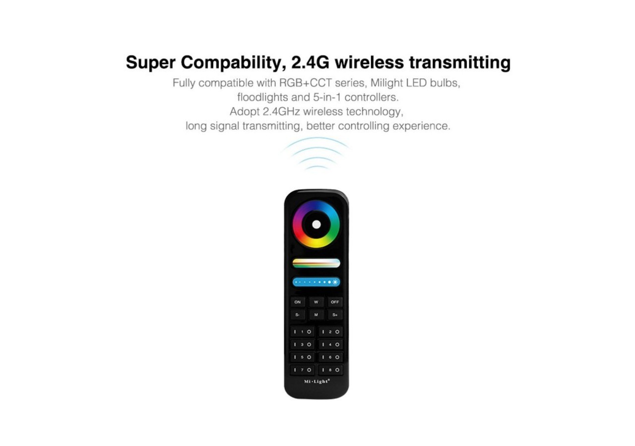 Télécommande LED RGB + CCT-8 Zones-NOIR-FUT089B-Mi-Light - FUT089B - Barcelona LED