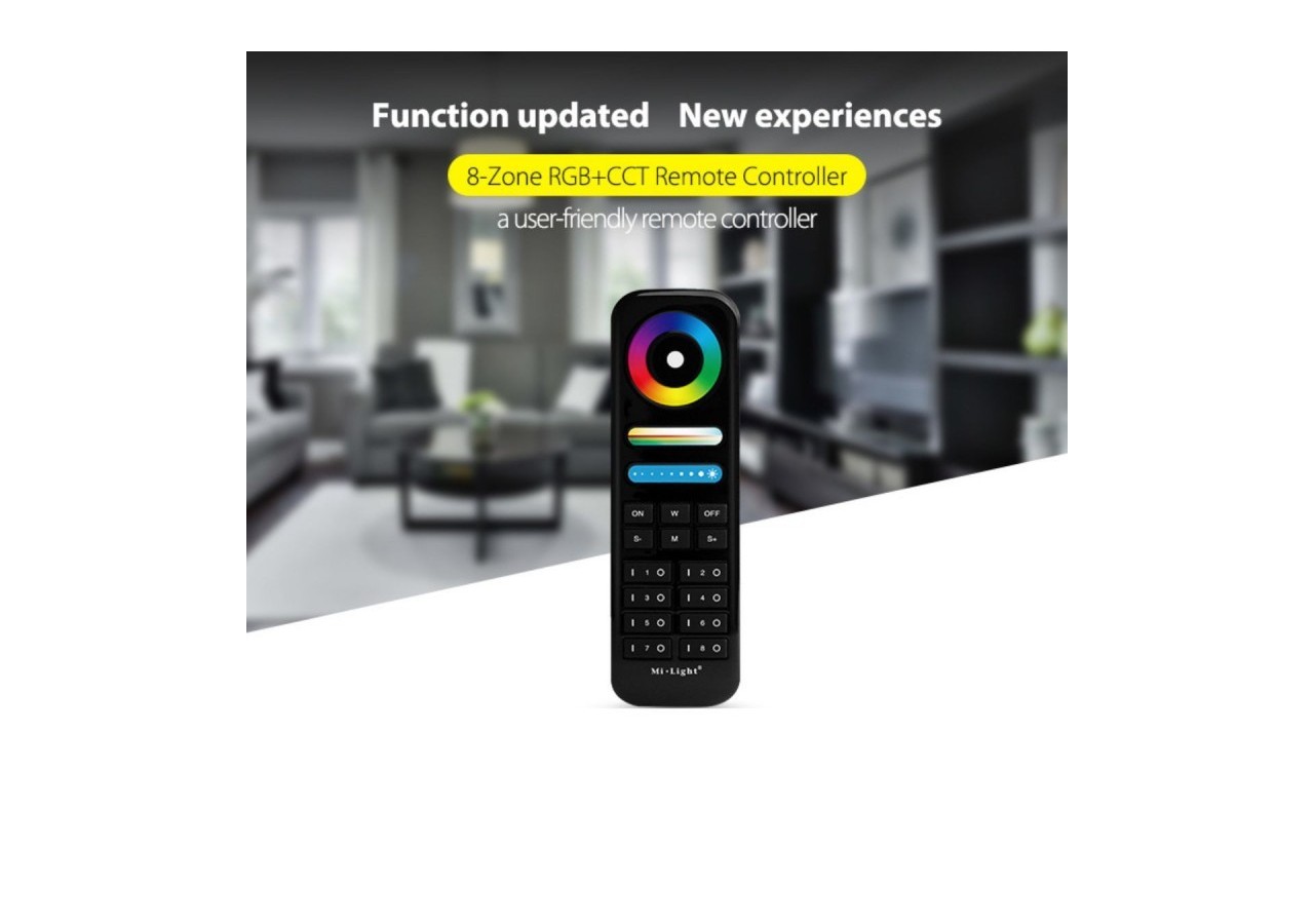 Télécommande LED RGB + CCT-8 Zones-NOIR-FUT089B-Mi-Light - FUT089B - Barcelona LED