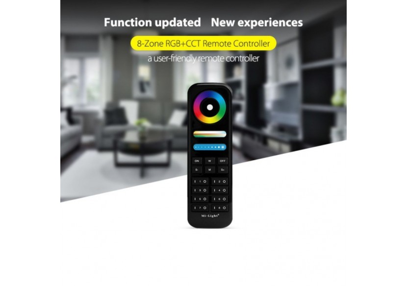 Télécommande LED RGB + CCT-8 Zones-NOIR-FUT089B-Mi-Light - FUT089B - Barcelona LED
