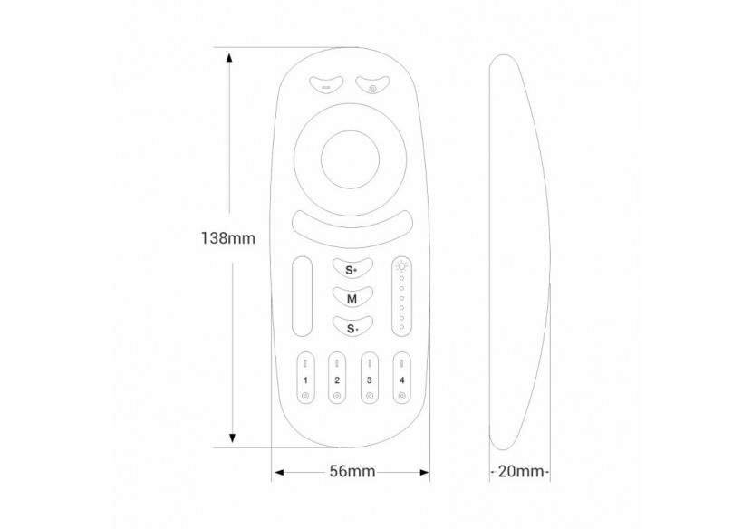 Télécommande LED RGB + CCT-4 Zones-NOIR-FUT092B-Mi-Light - FUT092B - Barcelona LED