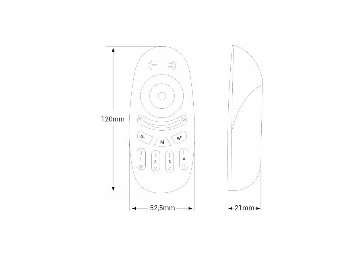 Télécommande LED RGBW-4 Zones-NOIR-FUT096B-Mi-Light - FUT096B - Barcelona LED