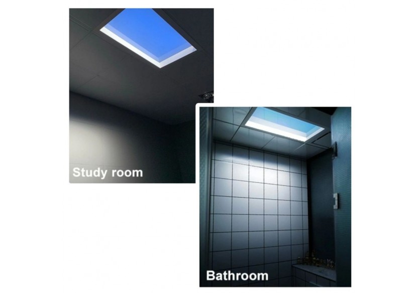 Panneau LED "SMART Blue Skylight"-Effet de ciel-Daylight-50W-60x30cm - B5228-BS-60X30-S - Barcelona LED